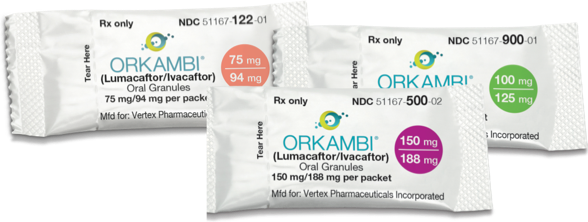 ORKAMBI tablets for patients aged 1 through 2 years